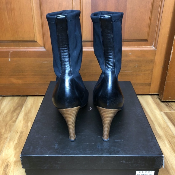 Gucci Slick Black Boot, 'Stivaletto Tessuto Moirlana' - Picture 4 of 8